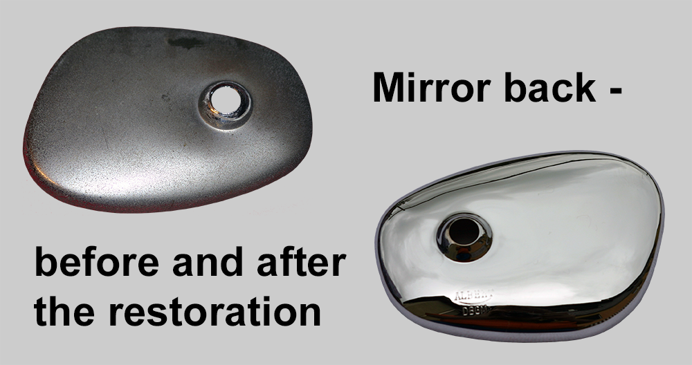 Mirror back before and after the restoration